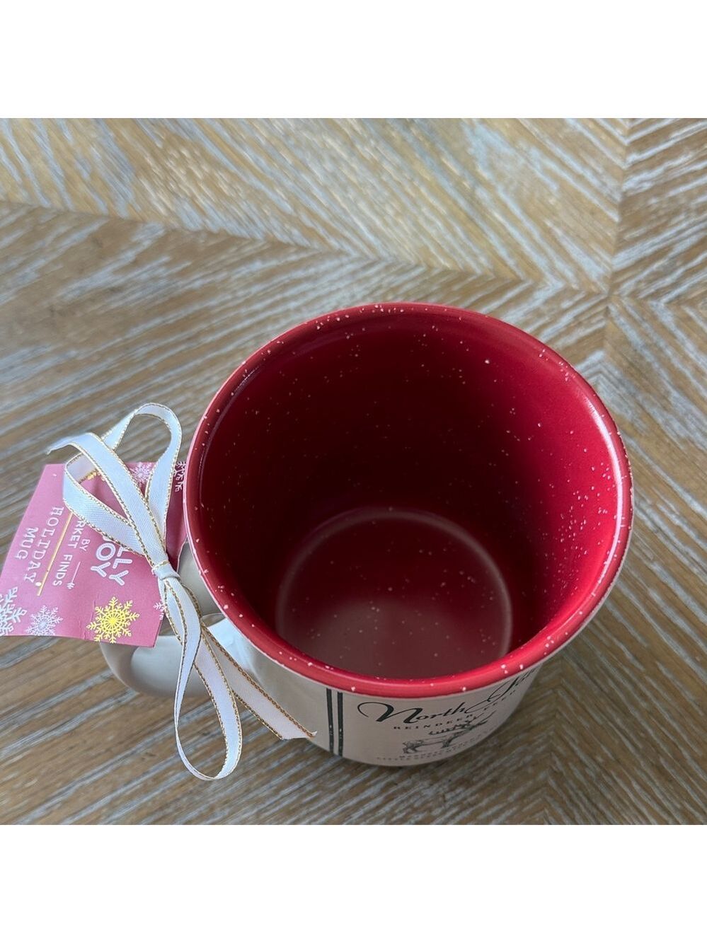 North Pole Reindeer Feed Mug - Red and White by Market Finds - Picture 4 of 6